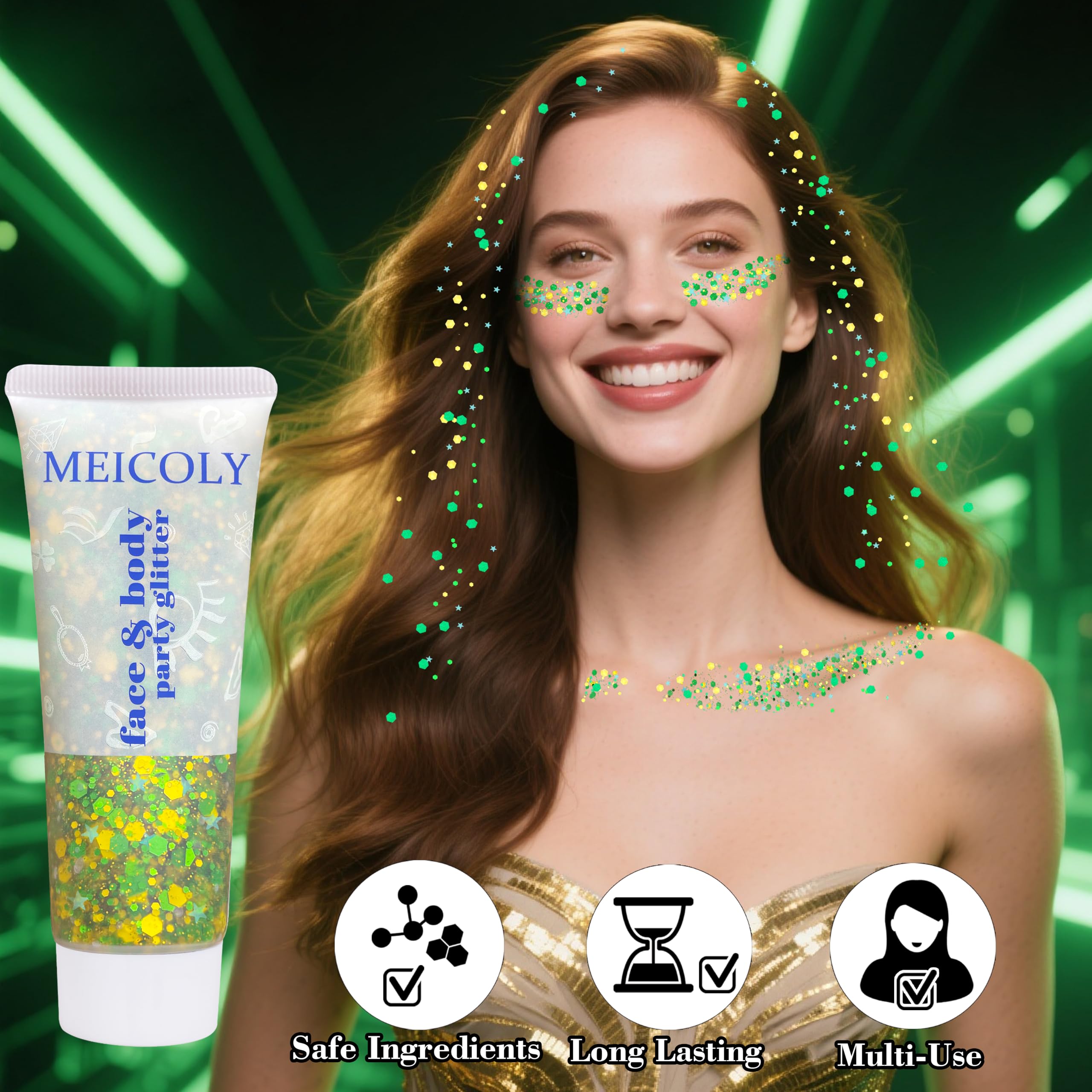 MEICOLY versatile glitter for parties, holidays, and daily flair