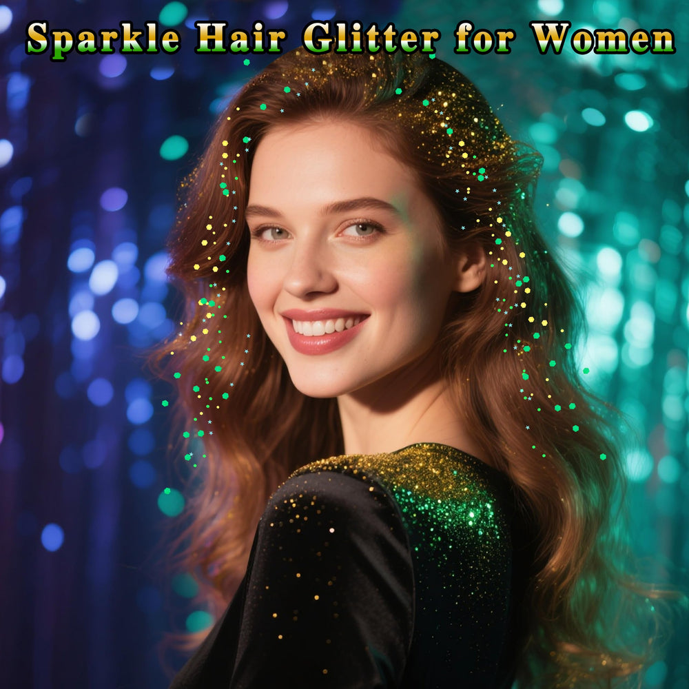 MEICOLY St. Patrick's Day glitter enhances green-themed outfits