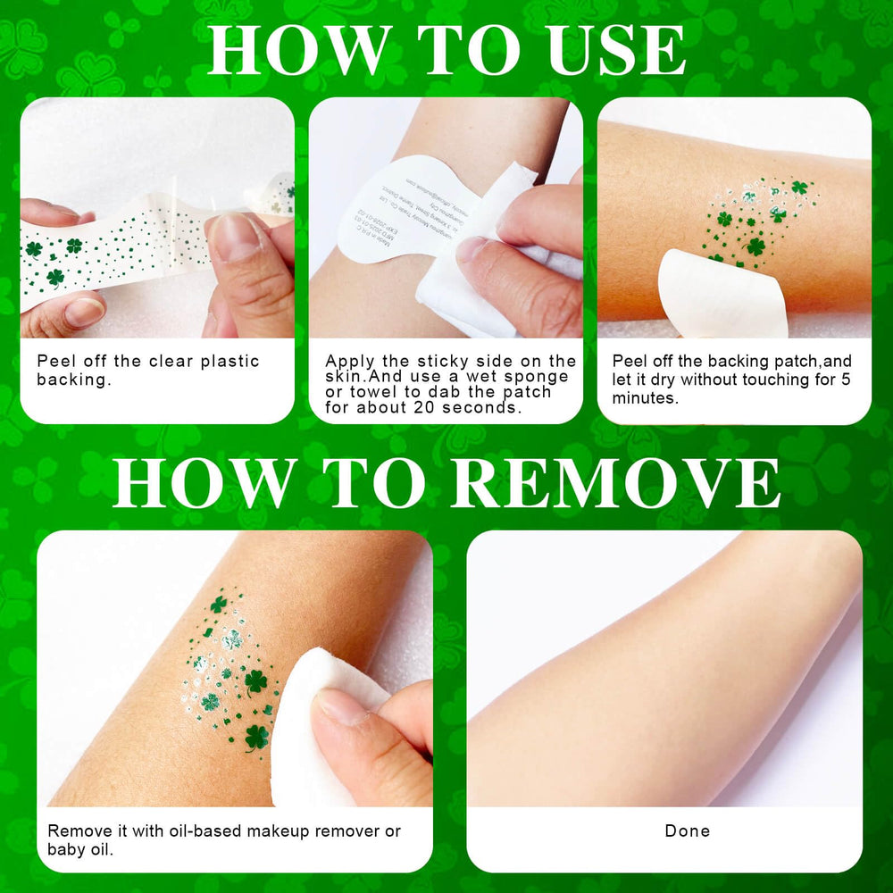 MEICOLY St Patrick's Day tattoos suitable for festivals, parties, and art activities
