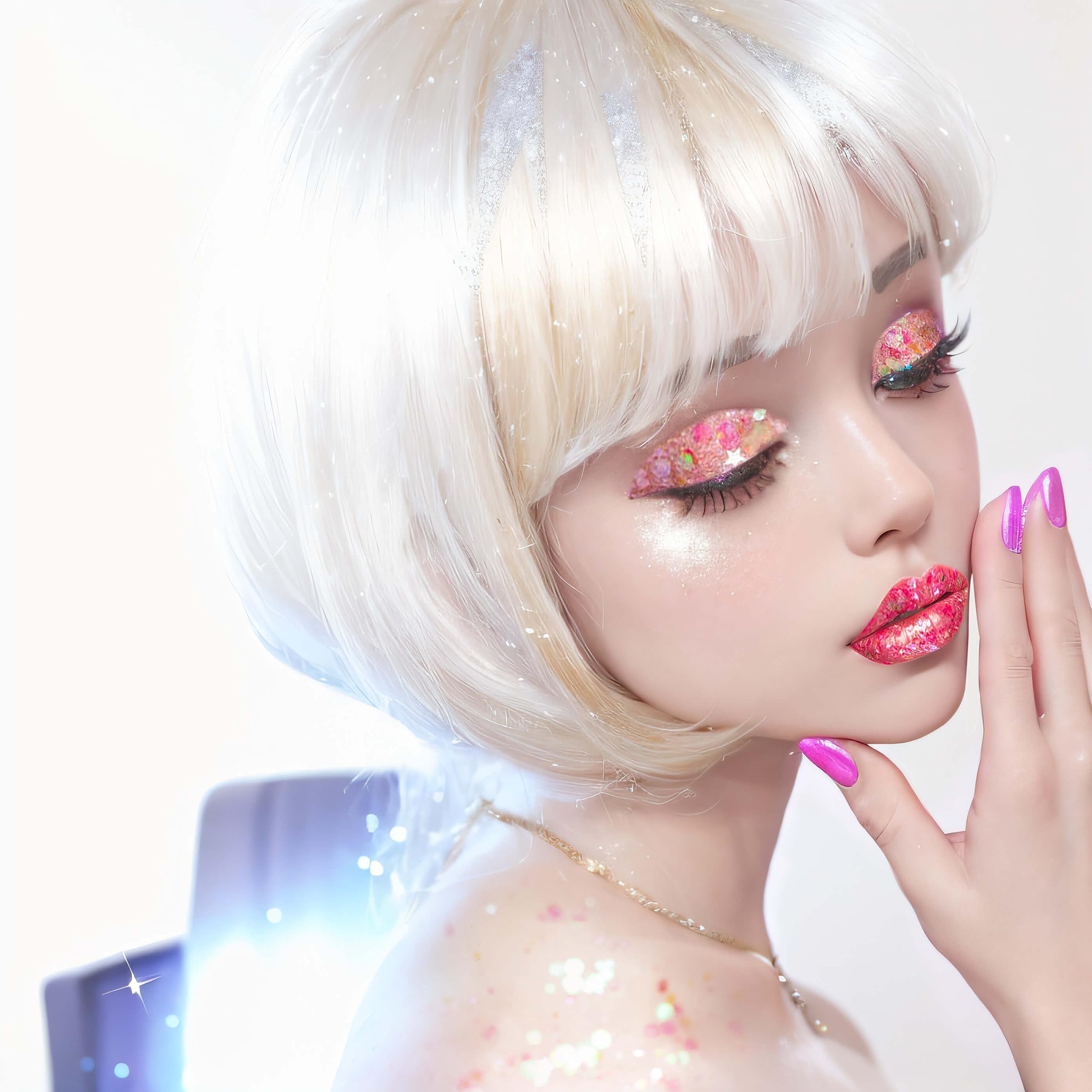 MEICOLY Valentine Pink sequin gel adds shimmering festival makeup