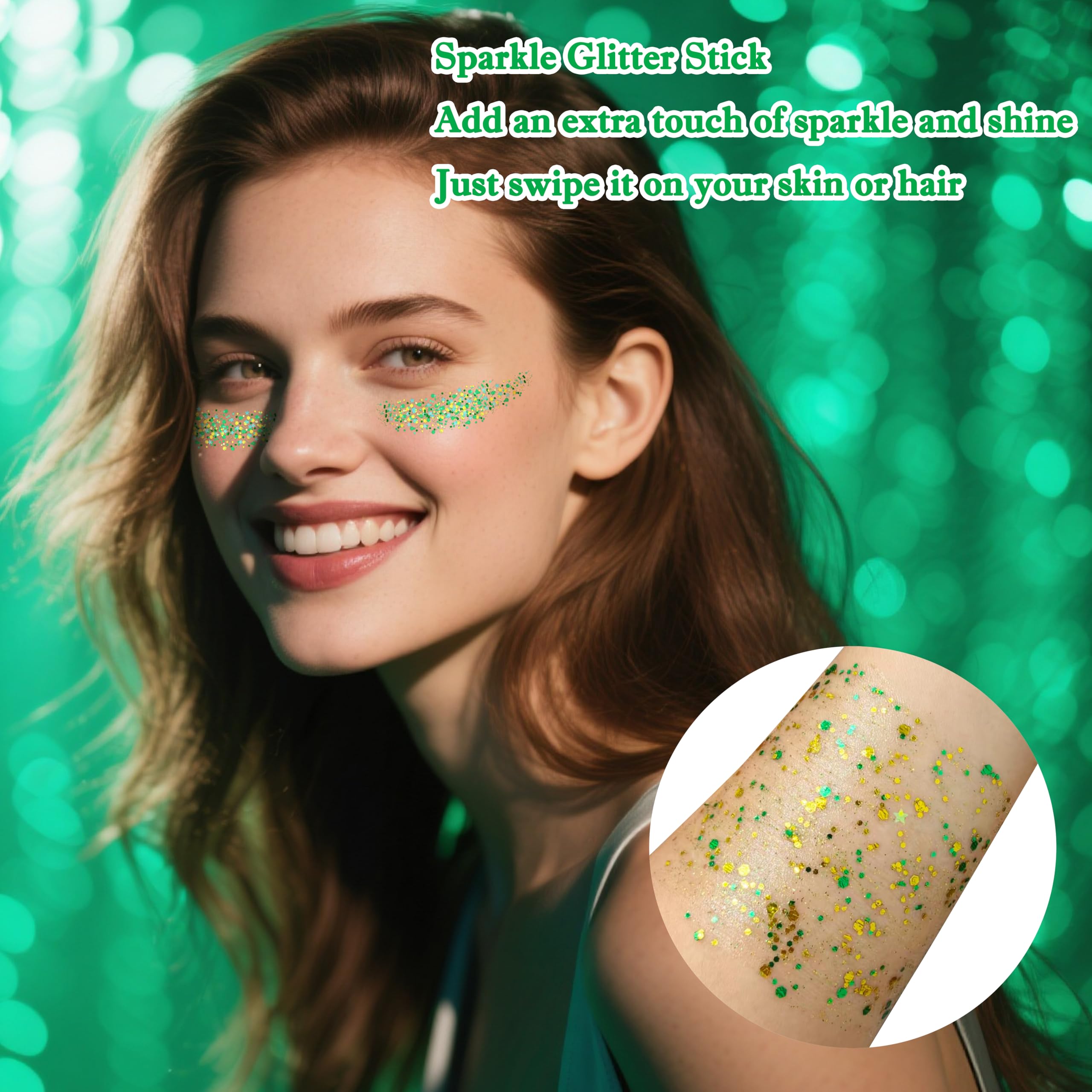 MEICOLY shimmering glitter stick adds magical accents to your outfit.