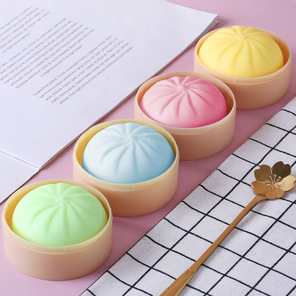 MEIEST blue dumpling stress ball with steamer aiding relaxation during study.