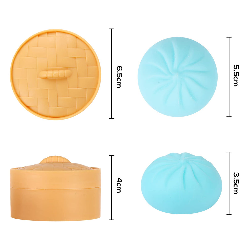 MEIEST four-pack of colorful dumplings with a mini steamer for play and focus.