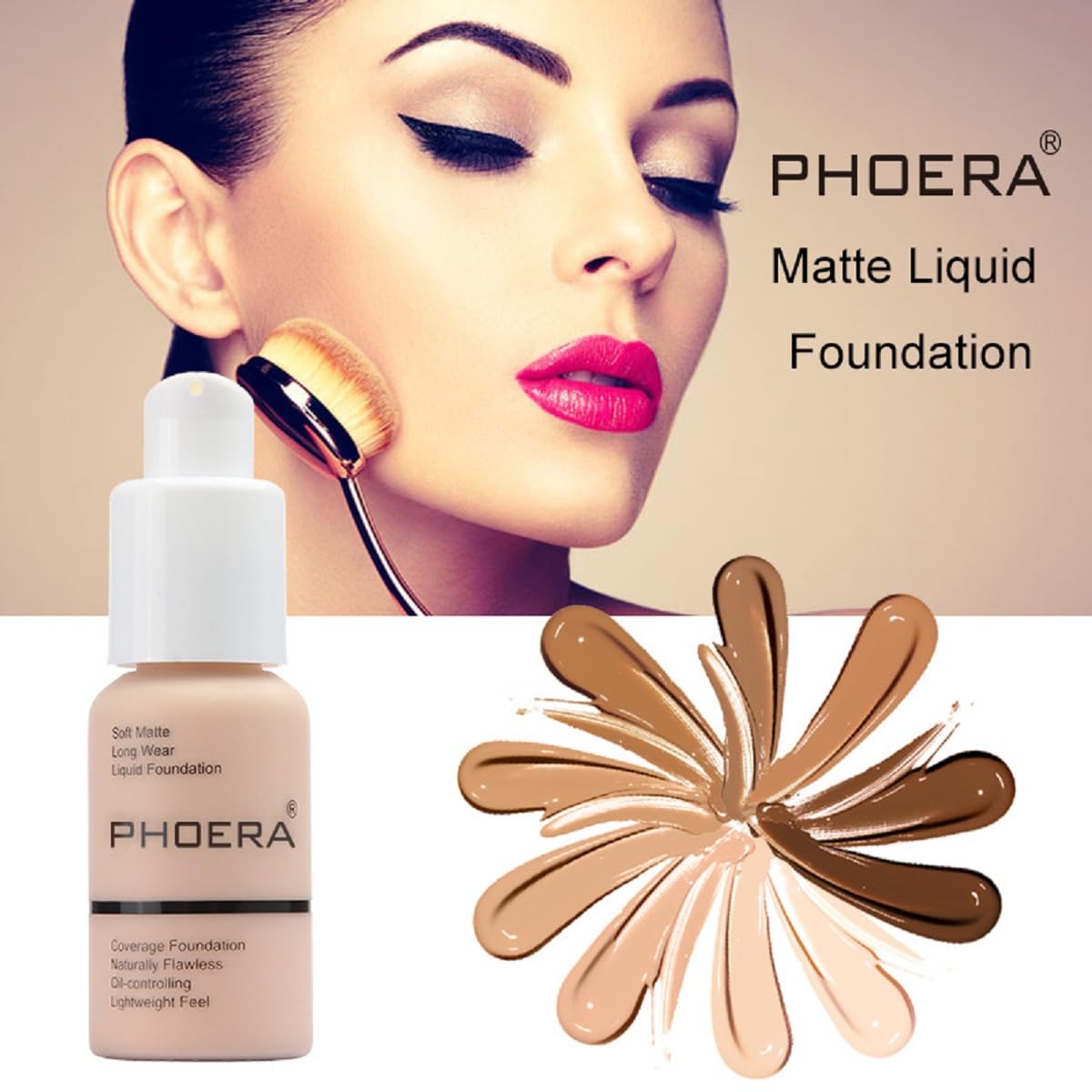 Meifen Phoera Foundation oil-control texture keeps skin matte longer.