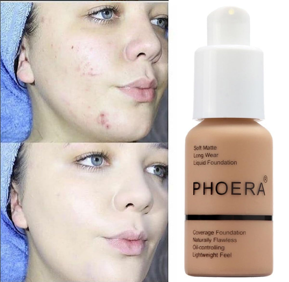 Meifen Phoera Foundation shake-before-use tip ensures smooth color distribution.