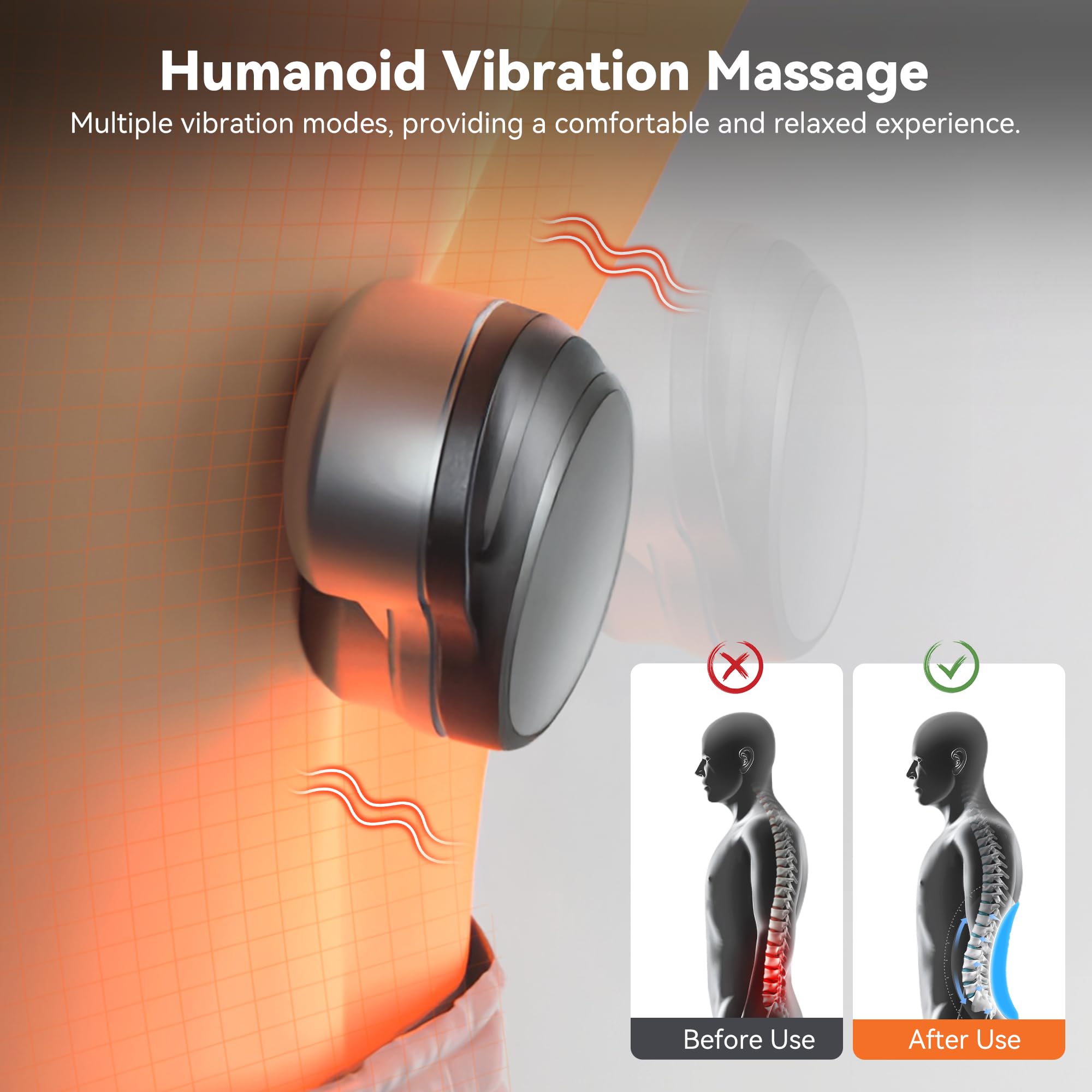 Meijinex 3in1 Smooth Spine Pillow heat function highlights warm therapy
