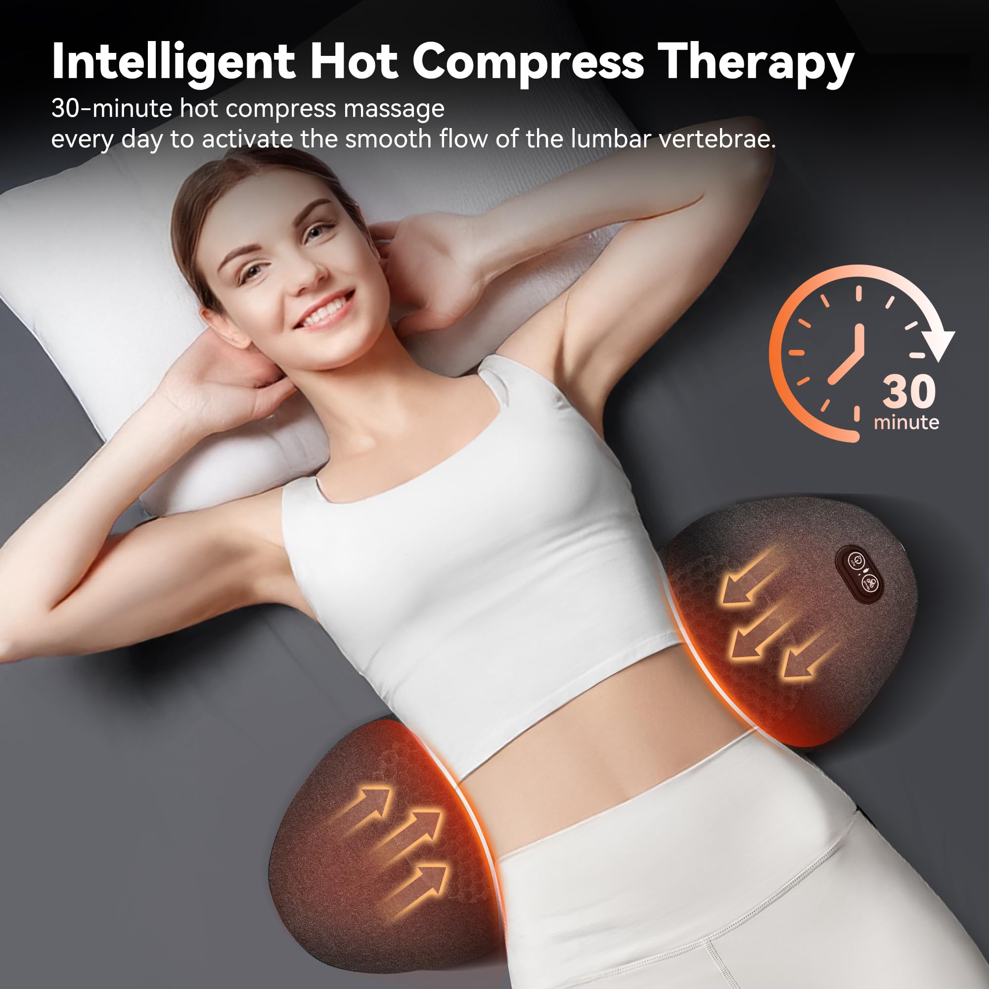 Meijinex 3in1 Smooth Spine Pillow on office chair for lumbar relief on the go