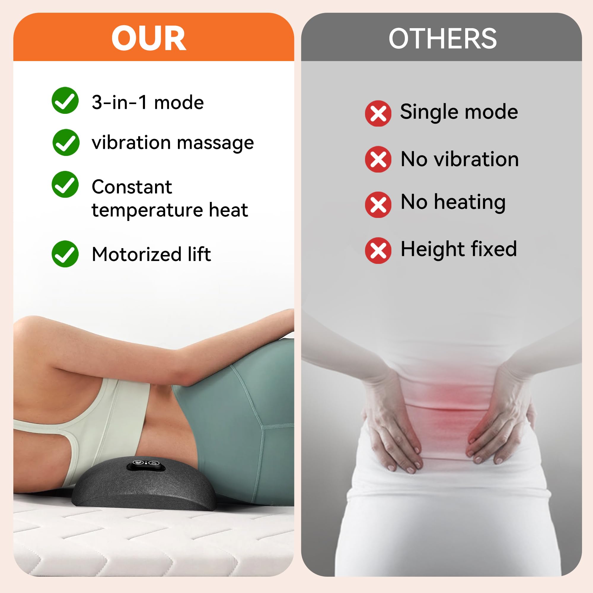 Meijinex 3in1 Smooth Spine Pillow traction function with gentle stretch