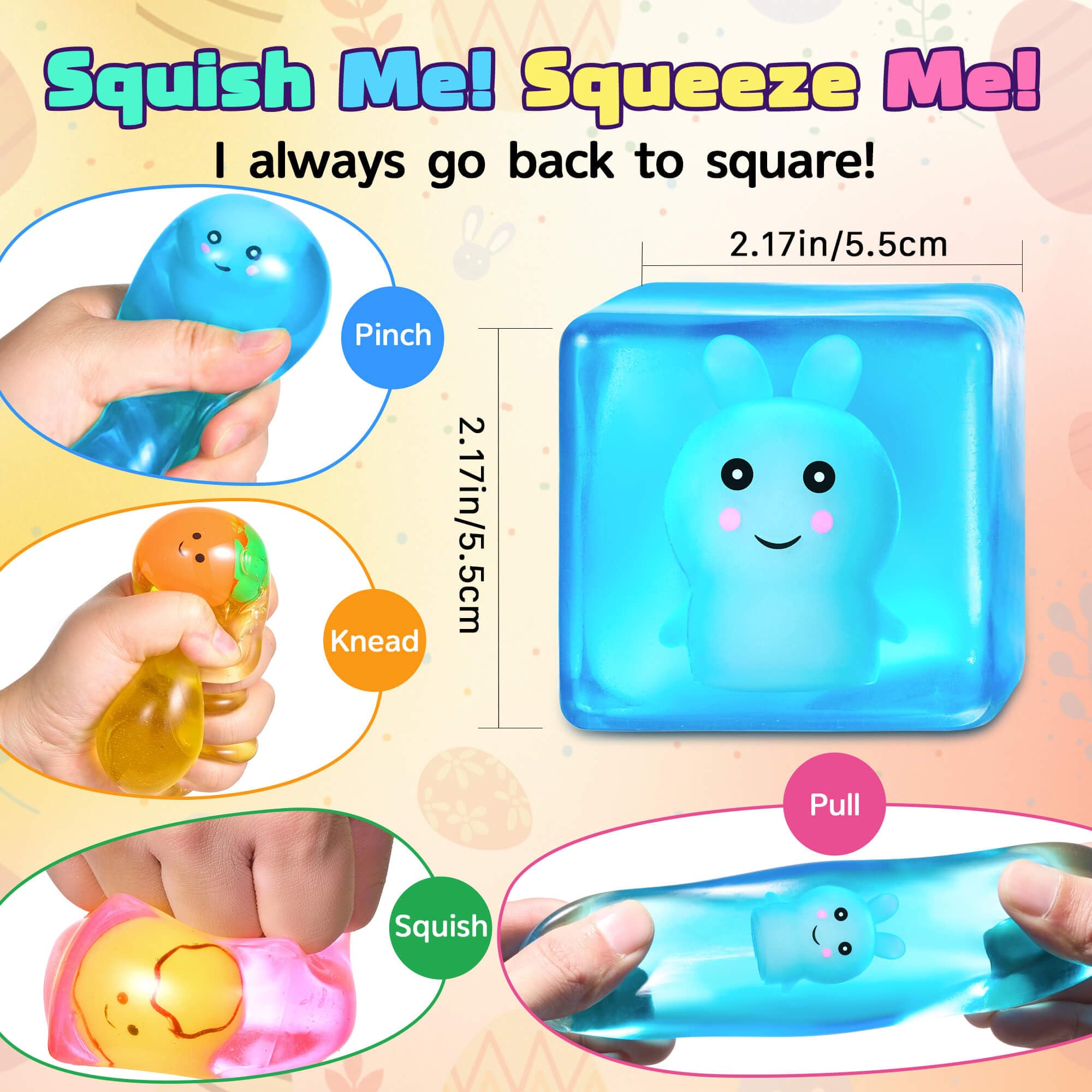 Meijoy safe non-toxic stress cube for kids and adults, easy to clean.
