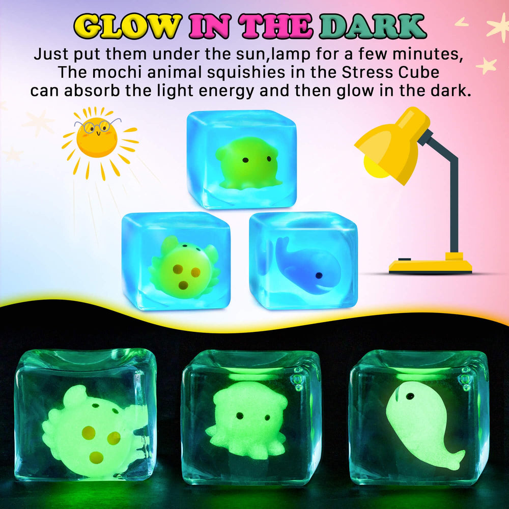 Meijoy glow mochi crab cube brightens in dark spaces.