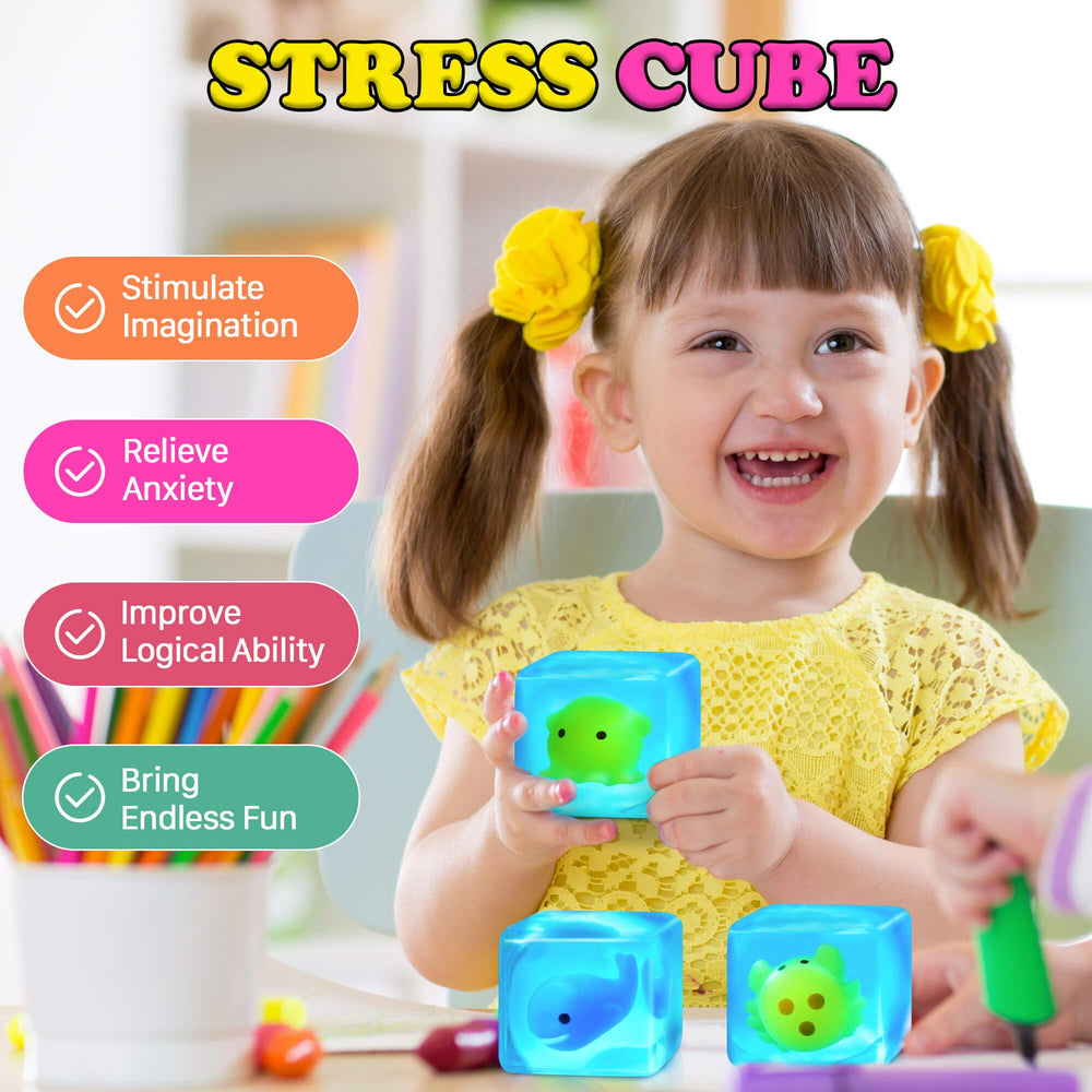Meijoy handheld stress cube ideal for school, home, or office.