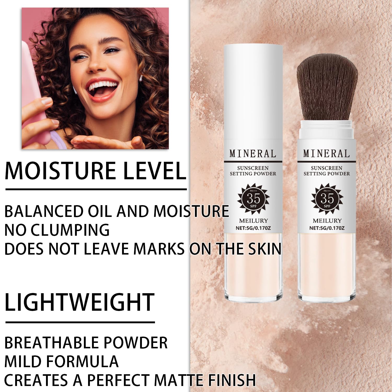 Meilury SPF 35 mineral sunscreen protection suitable for daily wear
