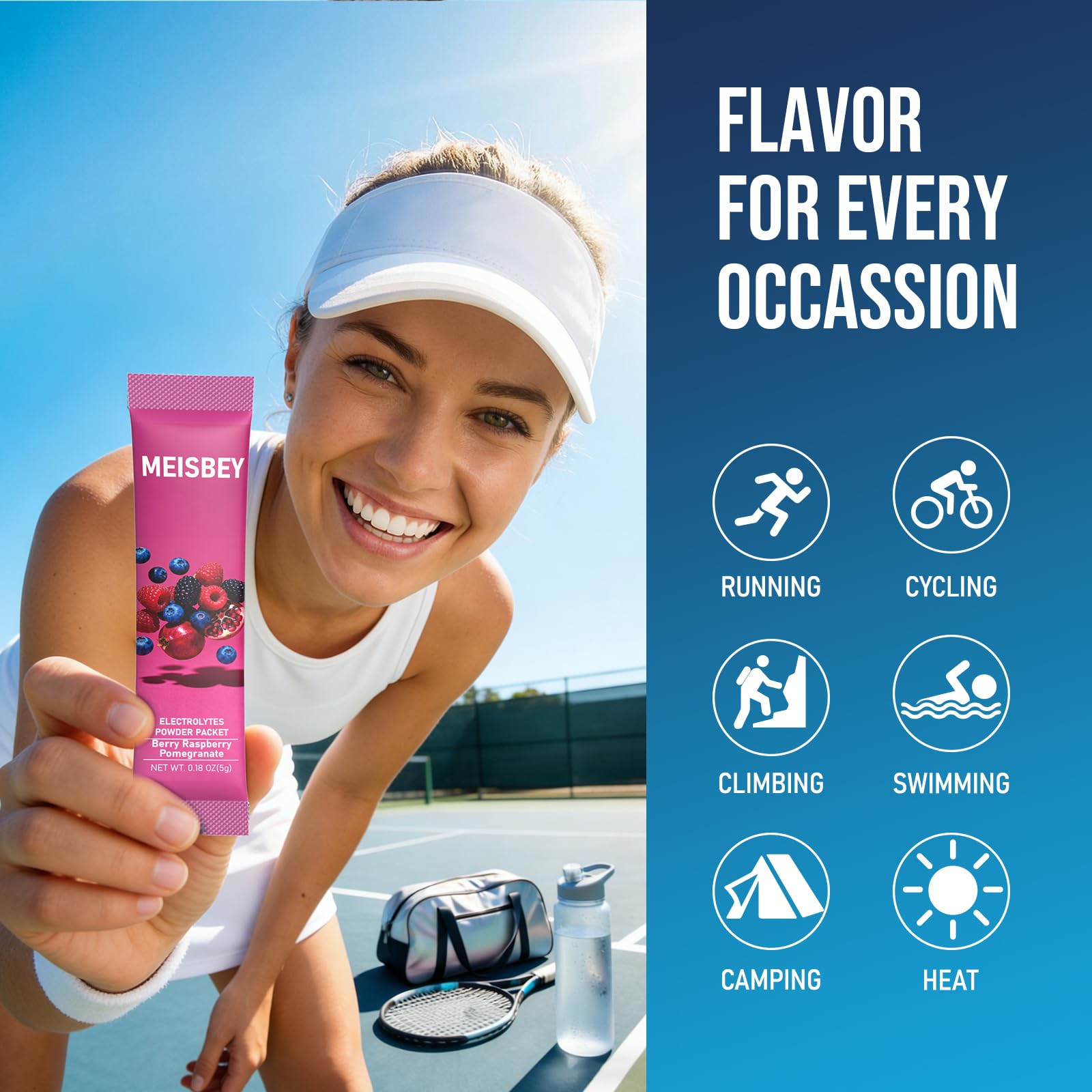 Meisbey electrolyte powder island-punch stick offers tropical hydration anytime.