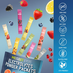 Meisbey electrolyte powder kiwi-strawberry stick boosts refreshing hydration.