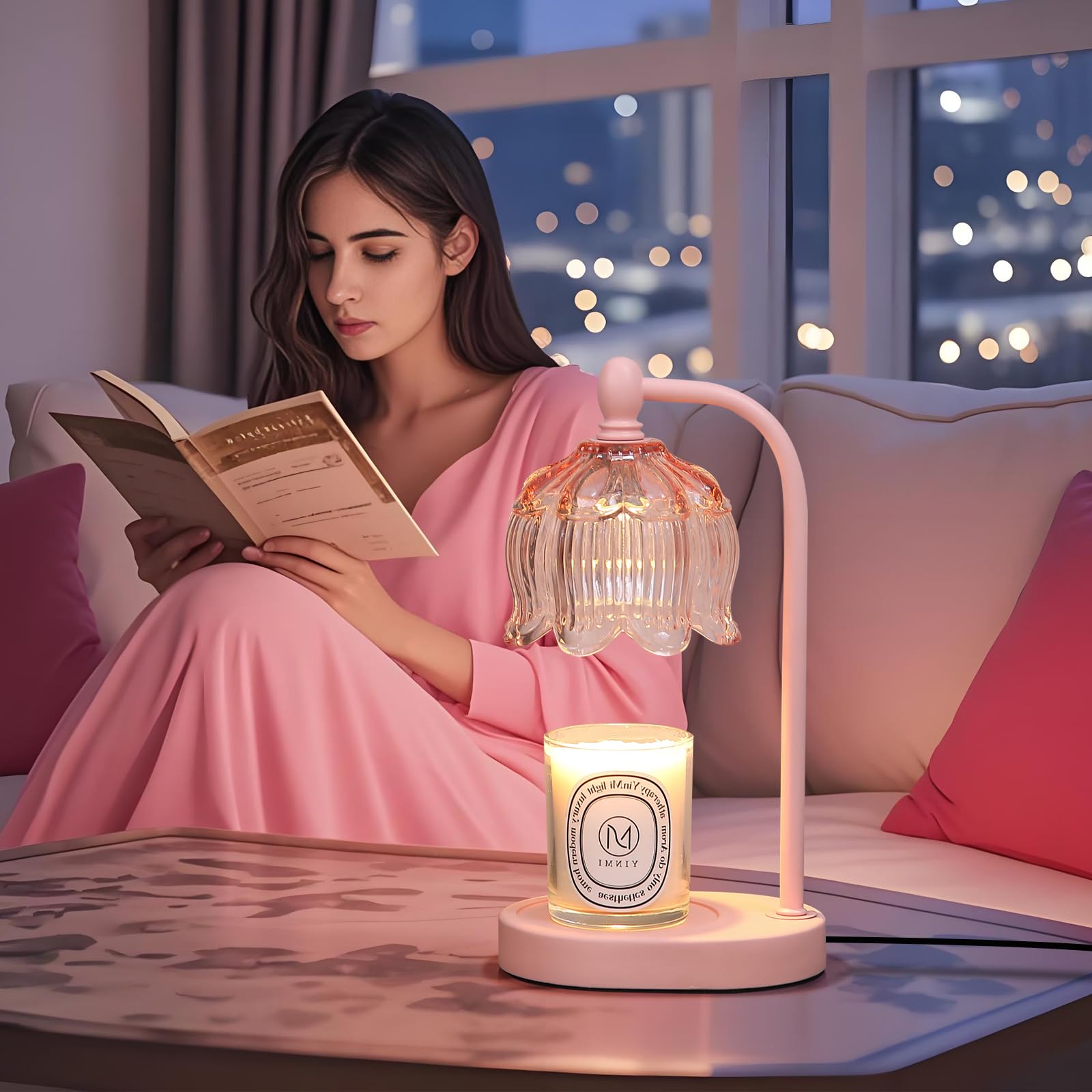 MEIXISUE pink warmer showing dimmer control for adjustable melt