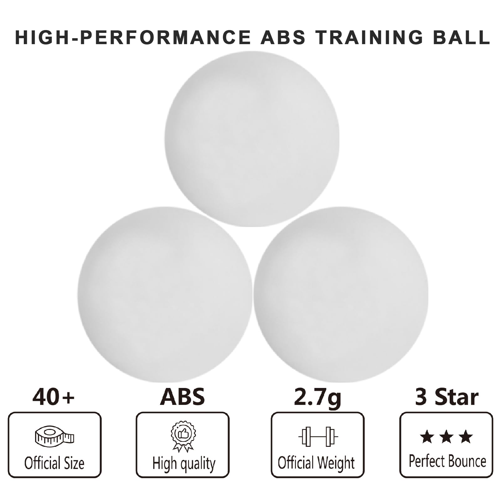 Meizhouer premium 40mm ping pong ball highlighting high bounce and durability for practice.