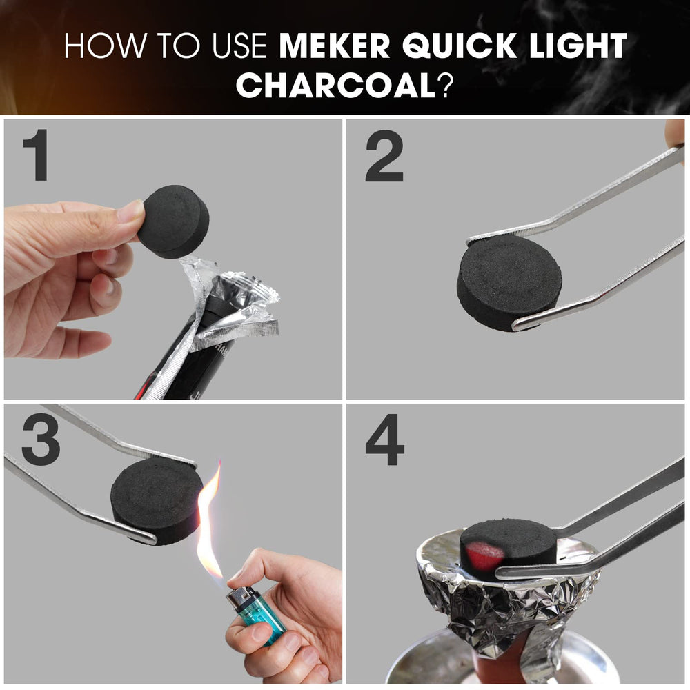 MEKER charcoal for indoor and outdoor use in BBQs and burners.