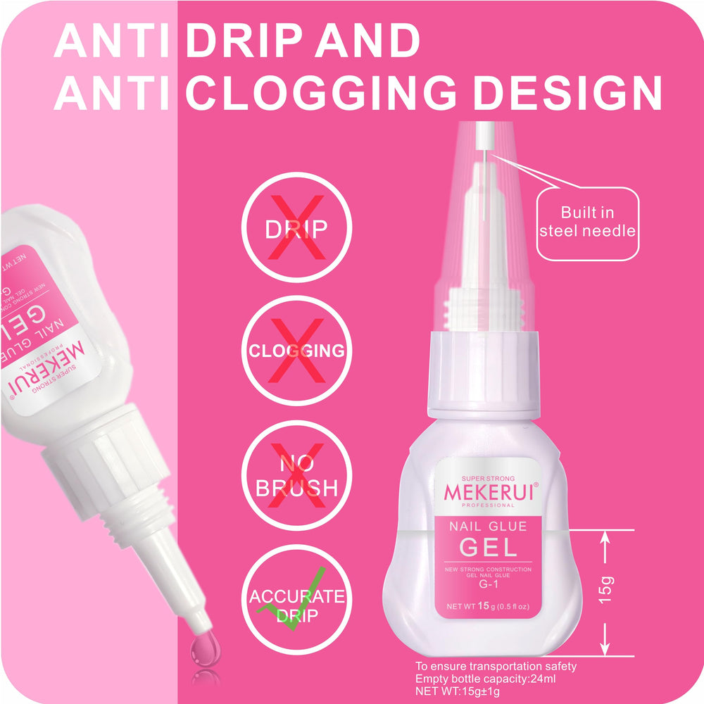 MEKERUI waterproof nail glue gel suits daily wear and washing.