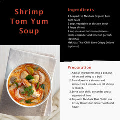 Mekhala Tom Yum dish ready to serve with noodles and herbs.