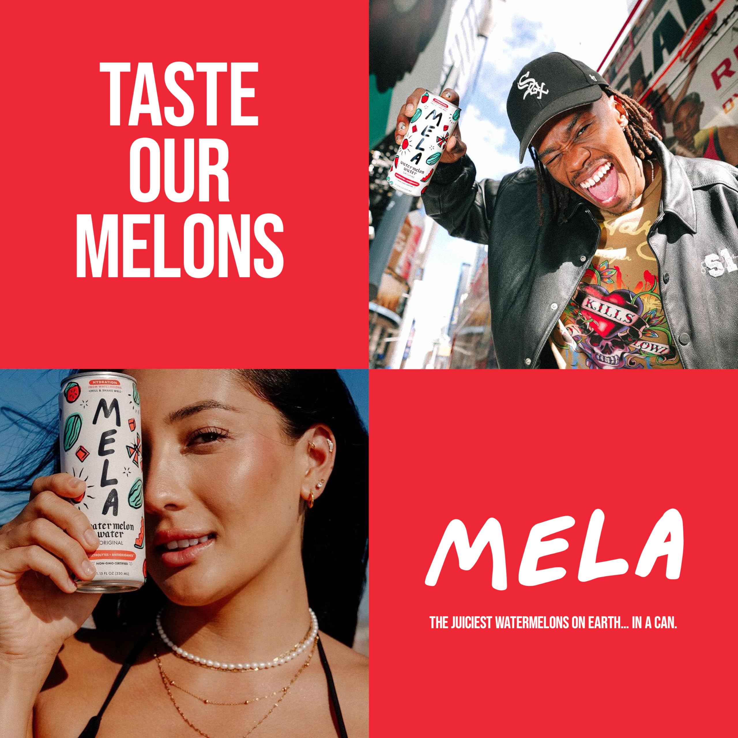 Mela Watermelon Water can—chilled, ready-to-drink on hot days.