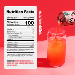 Mela Watermelon Water glass pour—natural watermelon juice with Vitamin C.