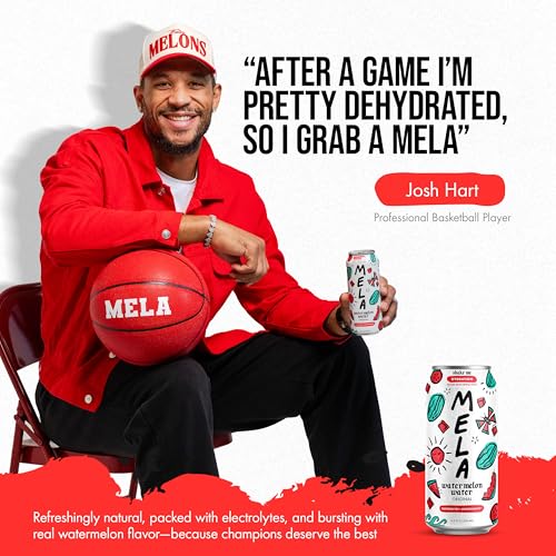 Mela Watermelon Water label—non-GMO, gluten-free hydration from fruit.