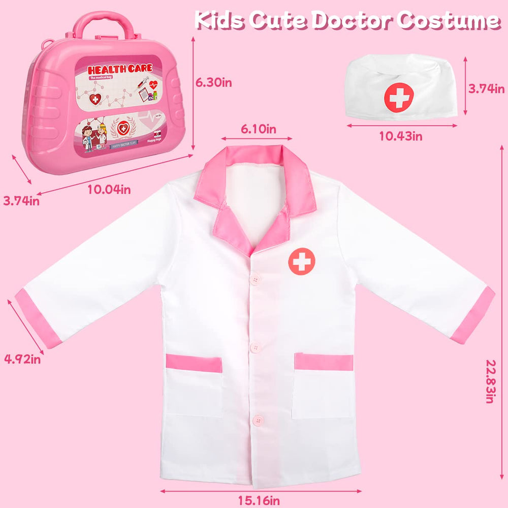 Meland doctor coat and hat outfit boosts dress-up confidence and storytelling