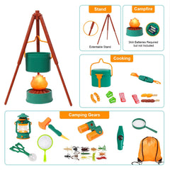 Meland binoculars help kids explore the world during outdoor pretend camping.