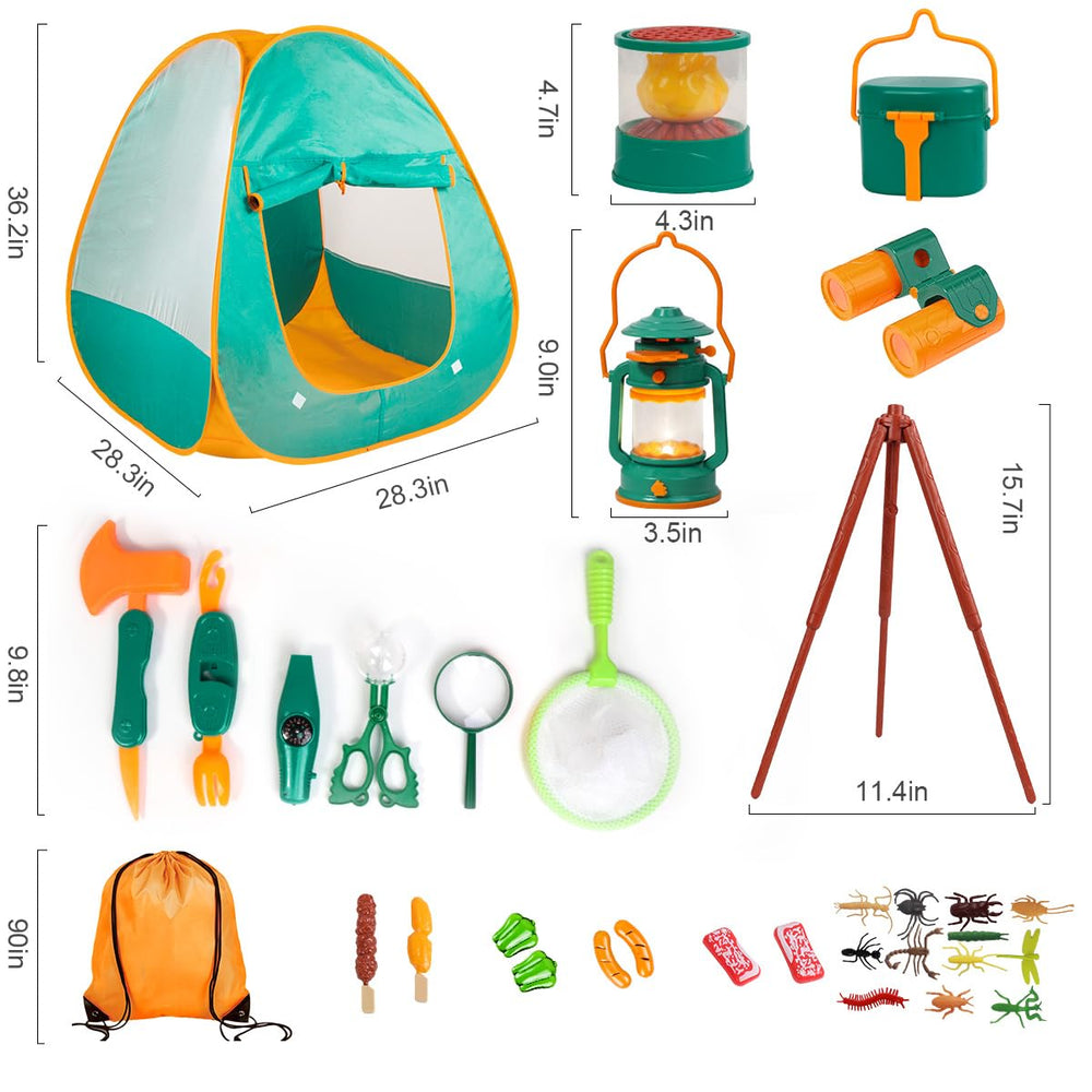 Meland 12pc bugs toy set encourages nature observation during pretend camping.