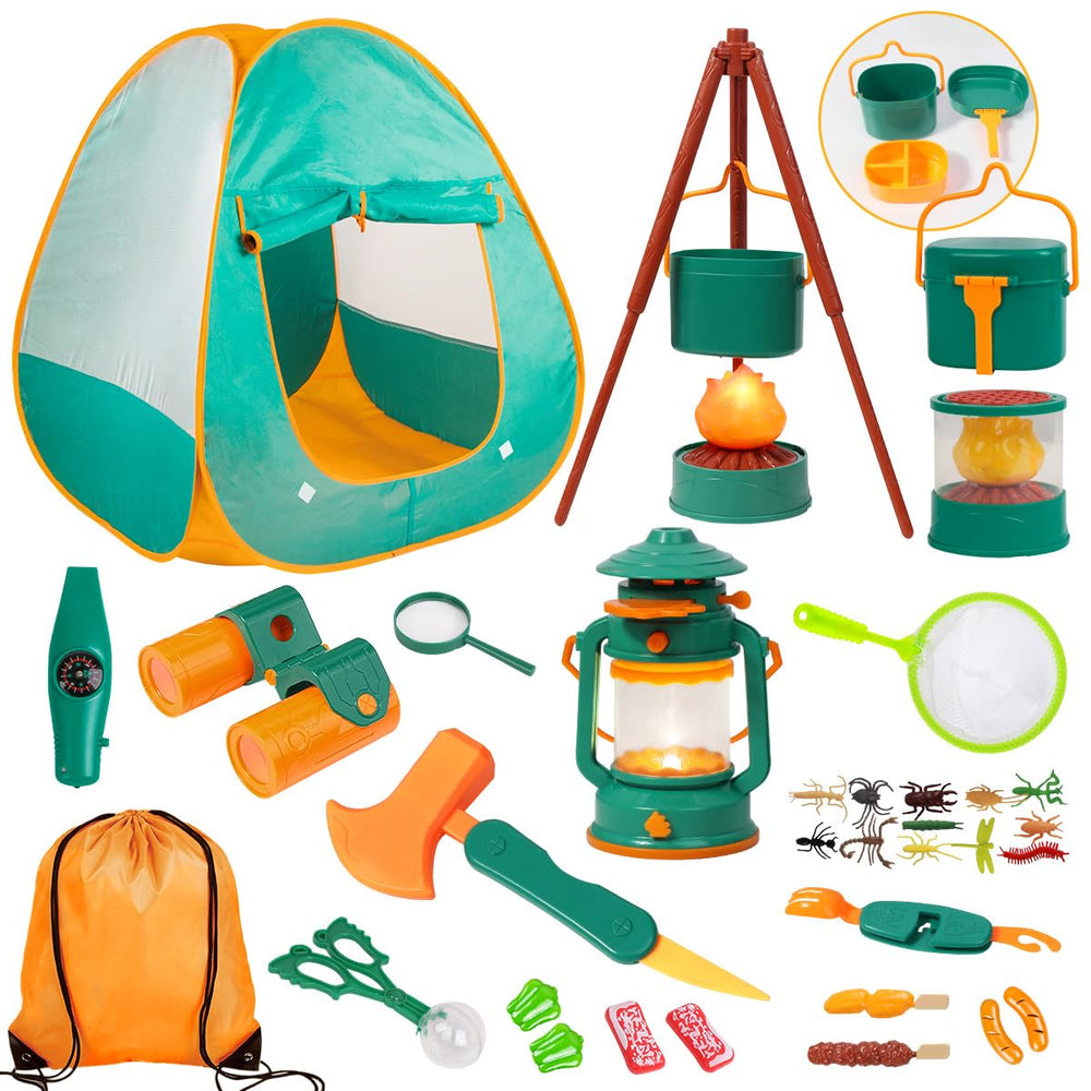 Meland kids camping tent offers a cozy private base for imaginative play.