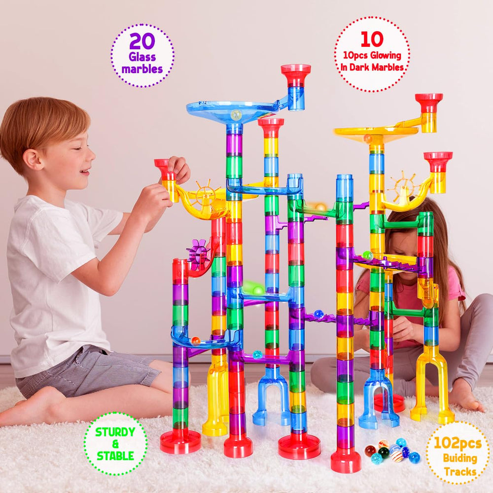 Meland Marble Run eight tower bases support bigger, sturdier tracks.