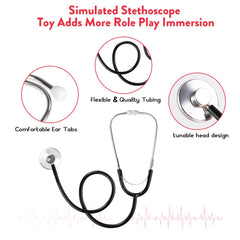 Meland simulated stethoscope toy for interactive role play and storytelling.