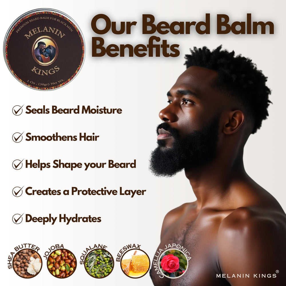 Melanin Kings Beard Comb metal highlights controlled grooming and reduced snagging.