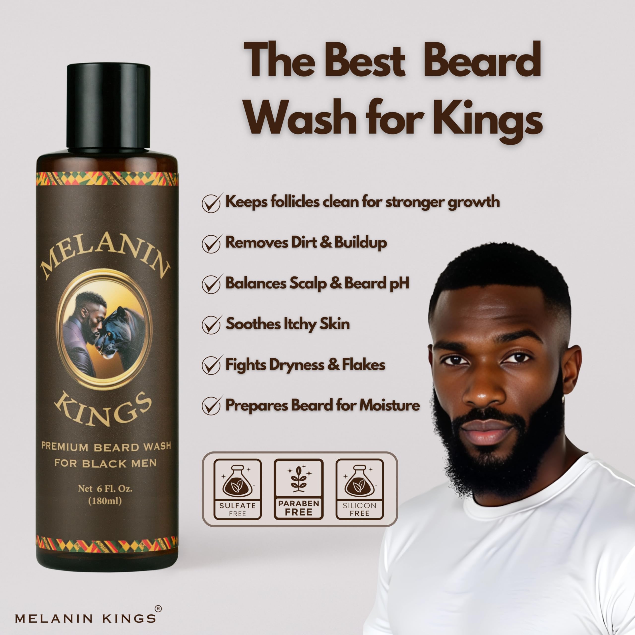 Melanin Kings beard care set packaging, ready for daily grooming.