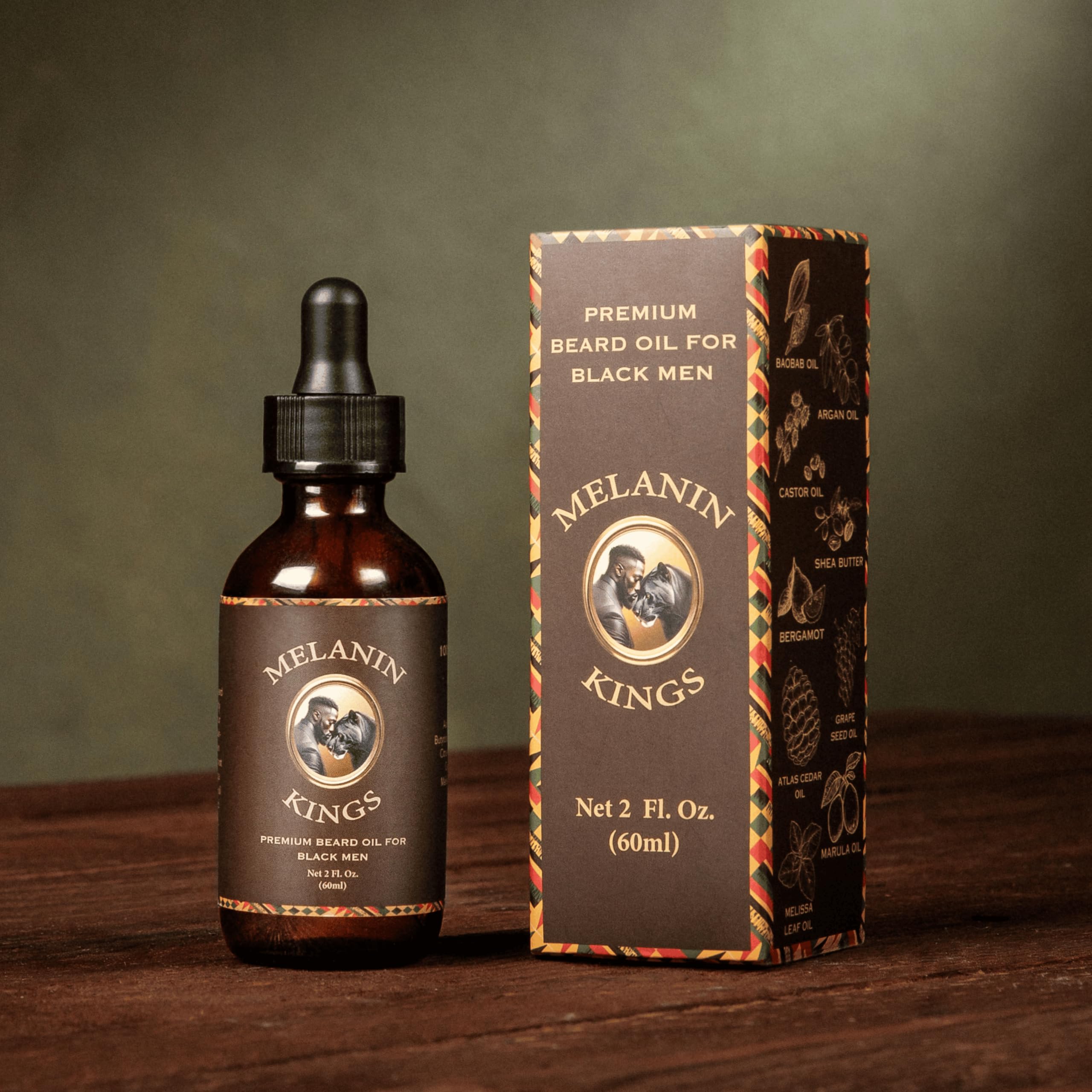 Melanin Kings sandalwood scent bottle captures woody aroma for daily use