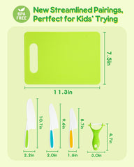 Close-up of Melican Kids Knife Set highlighting BPA-free materials for safe play.