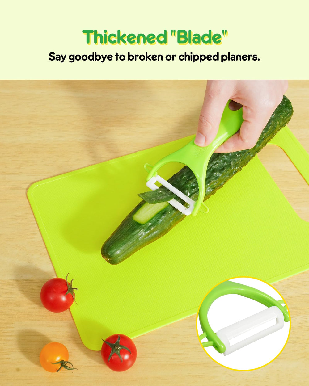 Melican Kids Knife Set ergonomic handle offers secure grip for tiny hands.