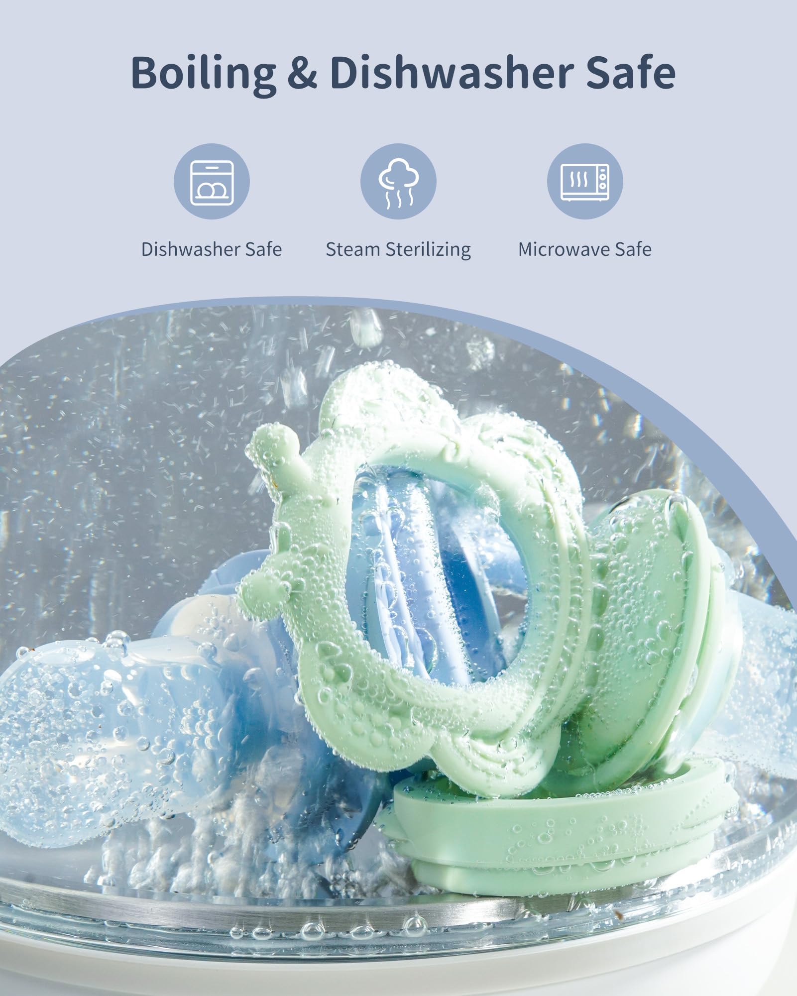 Melican replaceable silicone pouches extend the feeding set’s usability.