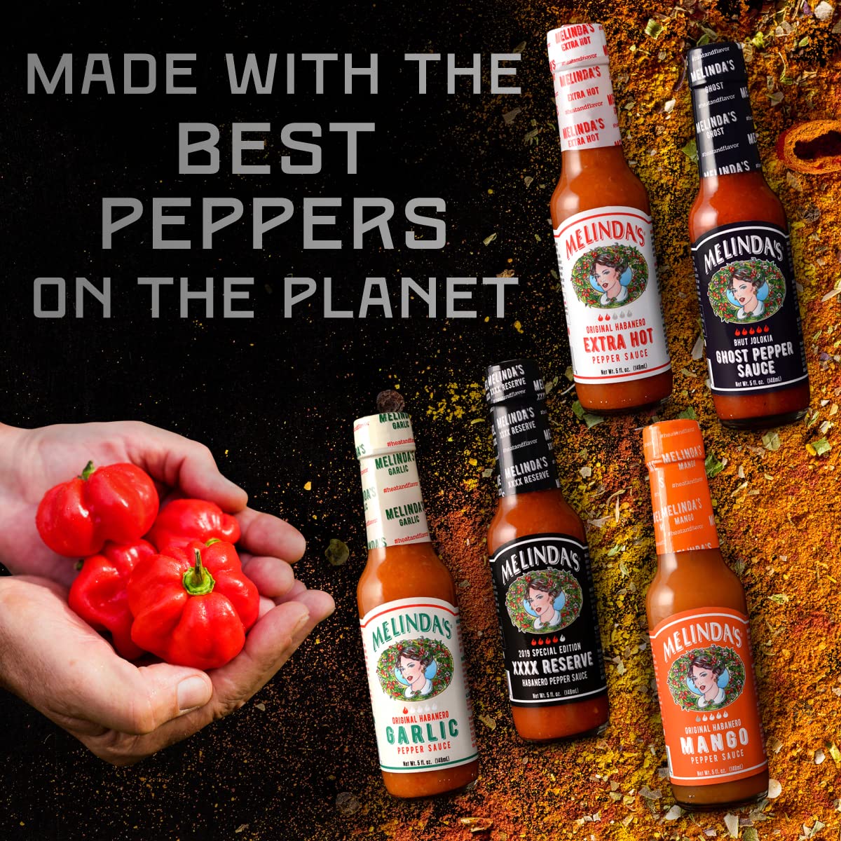 Melinda’s Hot Sauce tasting spread invites flavor exploration at gatherings.
