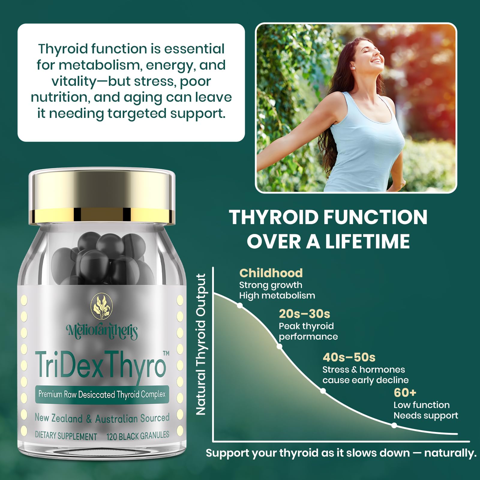 Meliorantheris TriDexThyro packaging box with clear labeling.