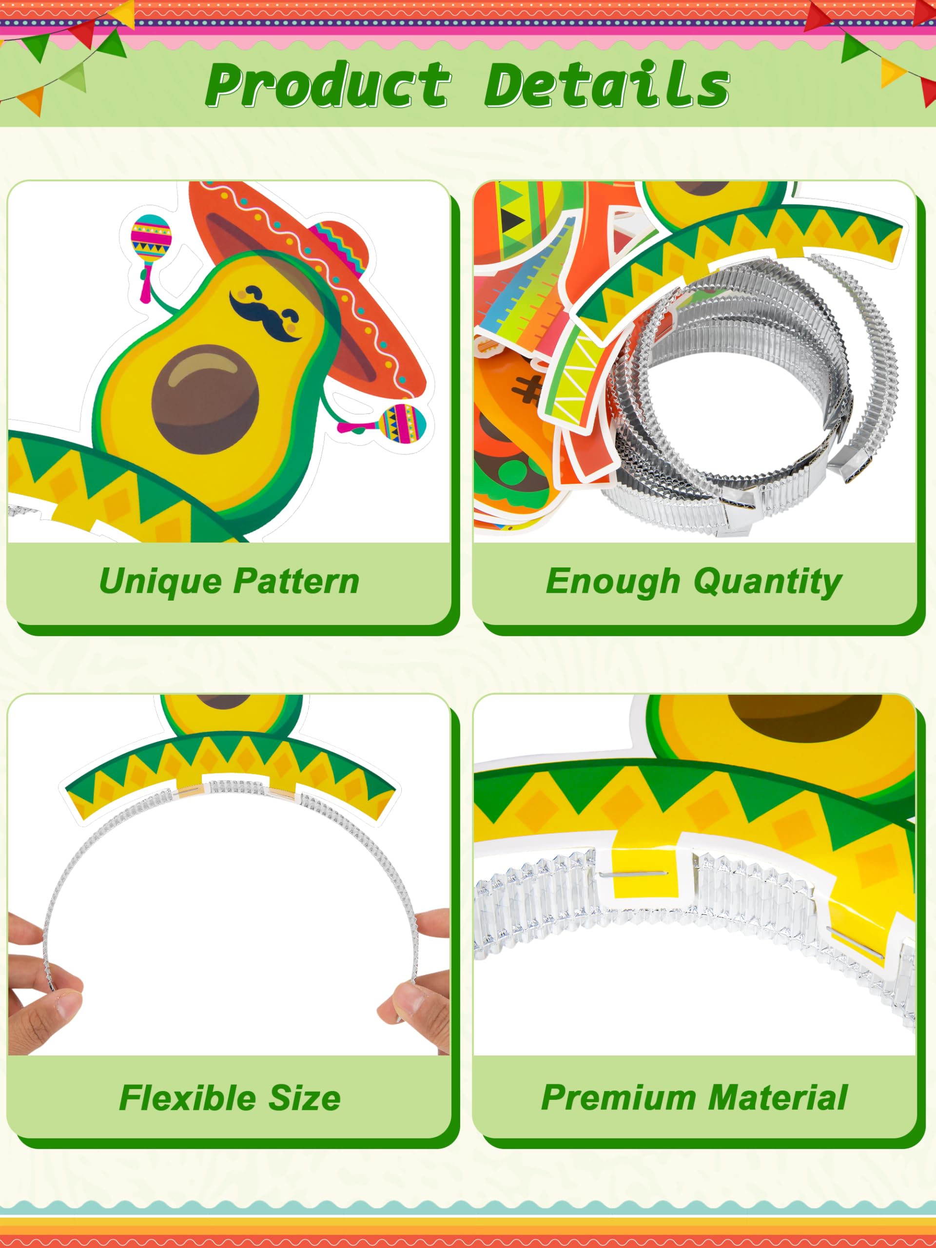 Melisheer party headbands crafted from cardboard and foil for lightweight wear.