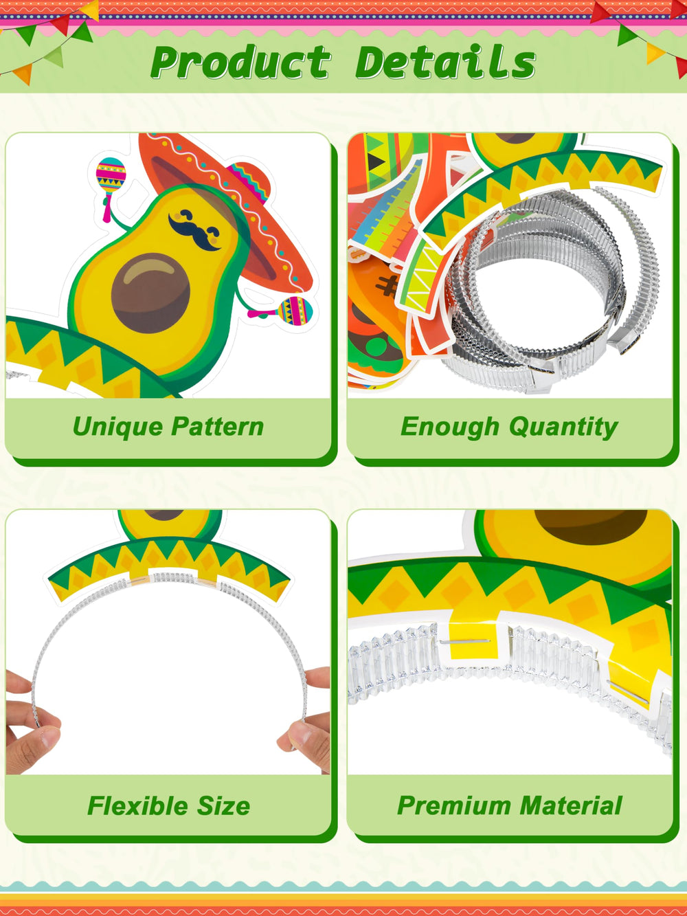 Melisheer party headbands crafted from cardboard and foil for lightweight wear.