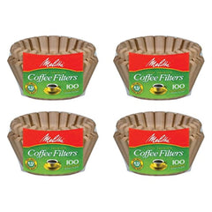 Melitta 8-12 cup basket filter in natural brown with sturdy shape for consistent brewing.