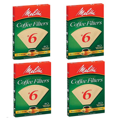 Melitta cone filters natural brown 6 size 40-count per pack for clean brew.