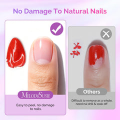 MelodySusie clear peel-off base coat brush application aids smooth nail art