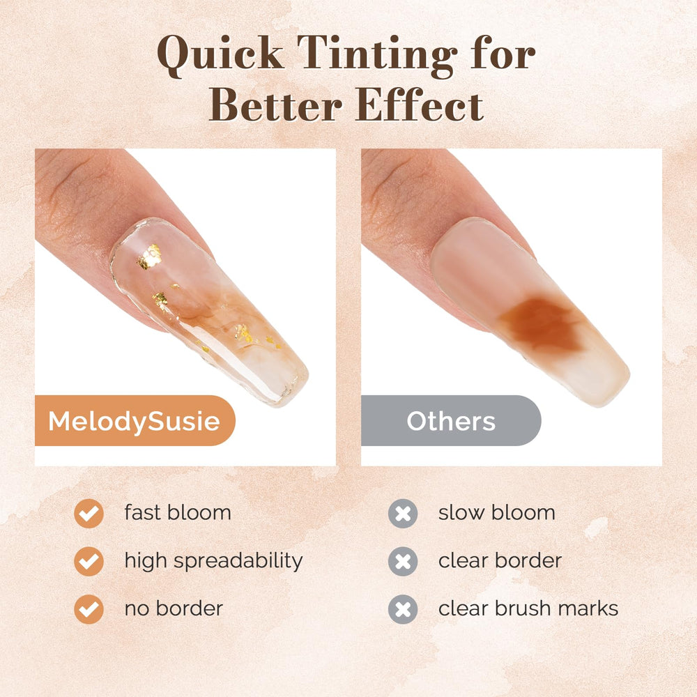 MelodySusie Clear Blooming Gel works with base coat for longer wear.