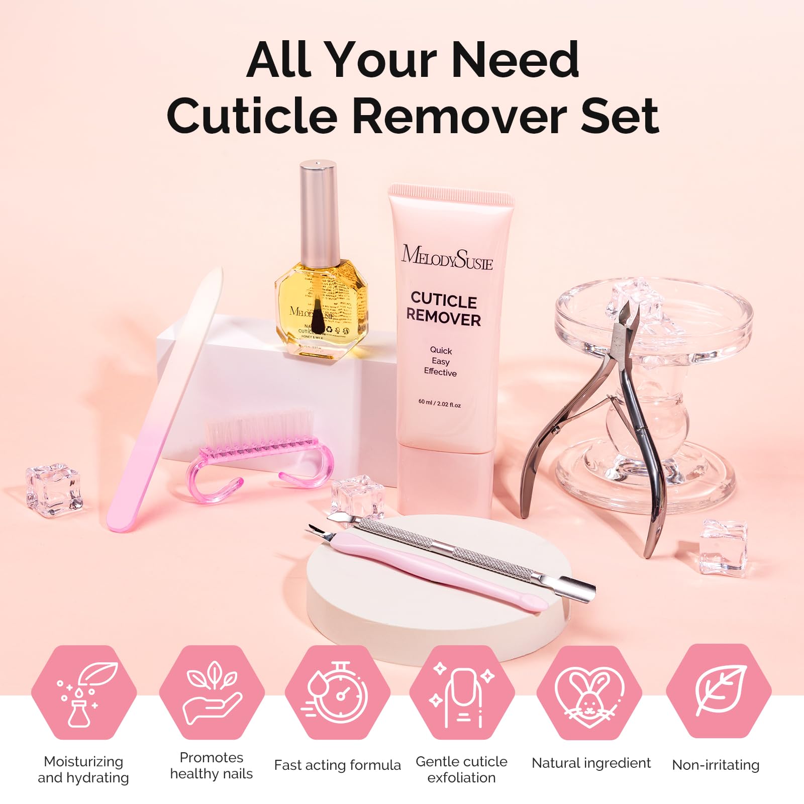 MelodySusie cuticle care oil 15ml nourishes nails with honey-milk scent