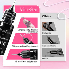 MelodySusie glue and gems attachment for long-lasting sparkle.