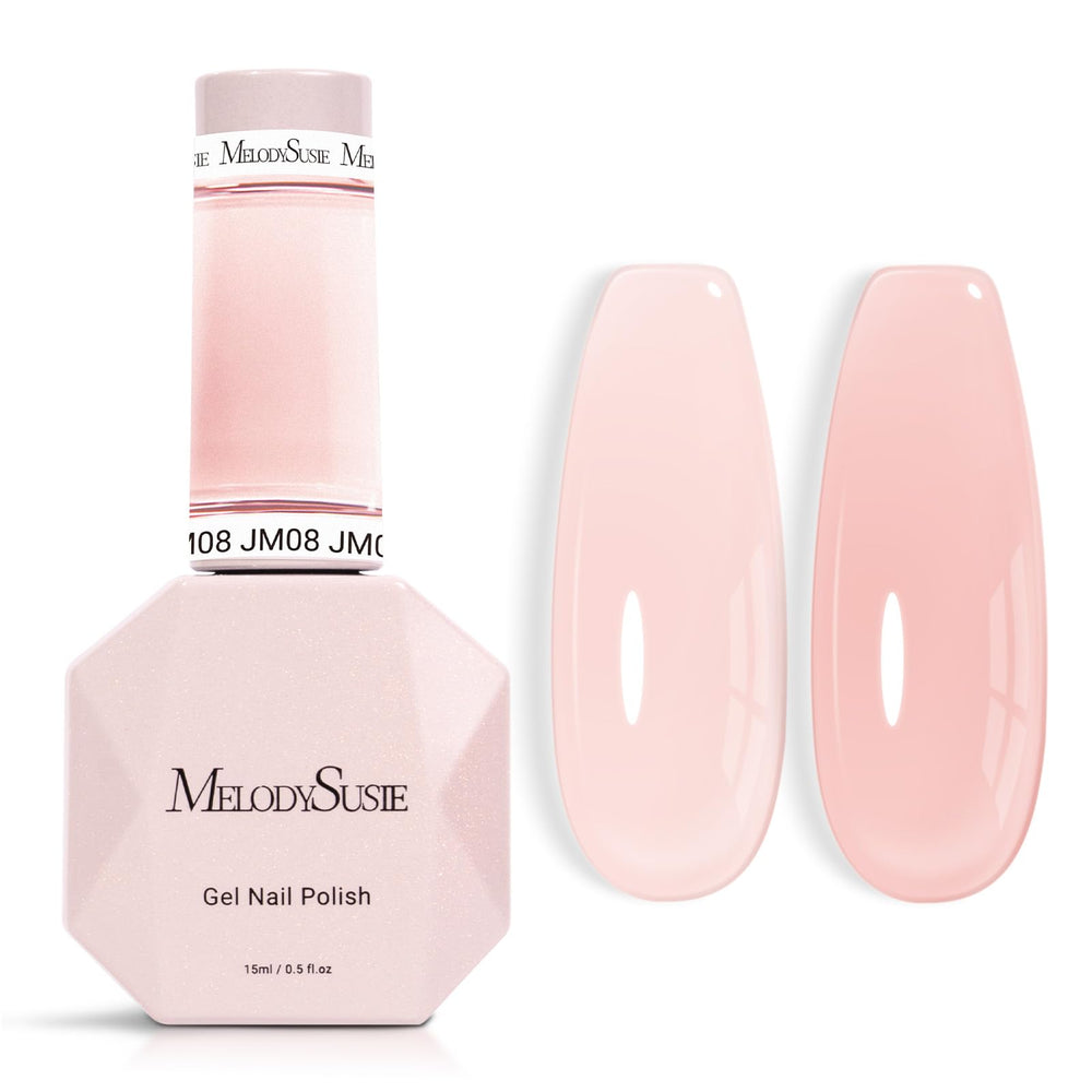 MelodySusie Jeweliver nude gel polish bottle shows a jelly finish for layered color