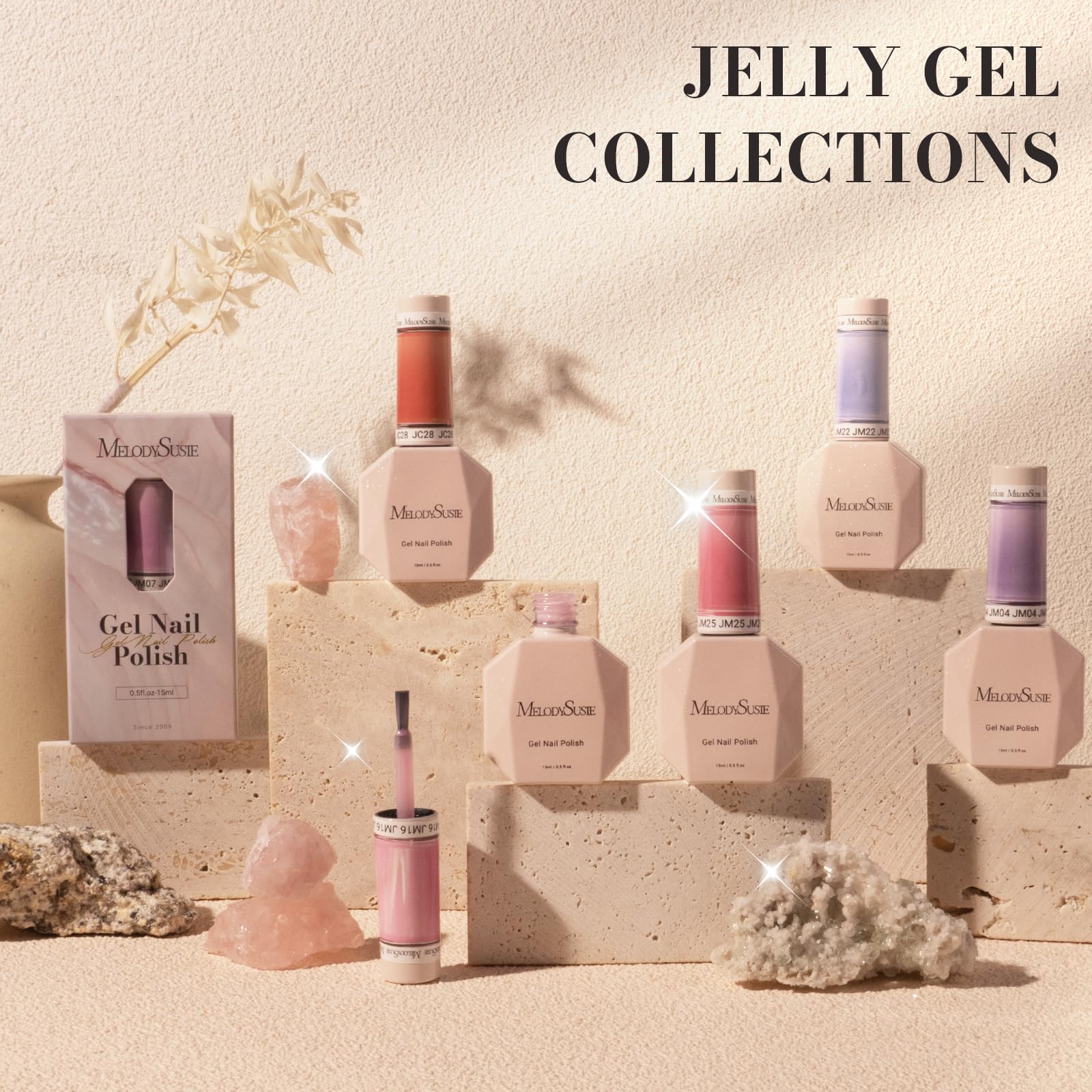 MelodySusie Jeweliver nude gel polish for at-home manicure with vibrant durable color